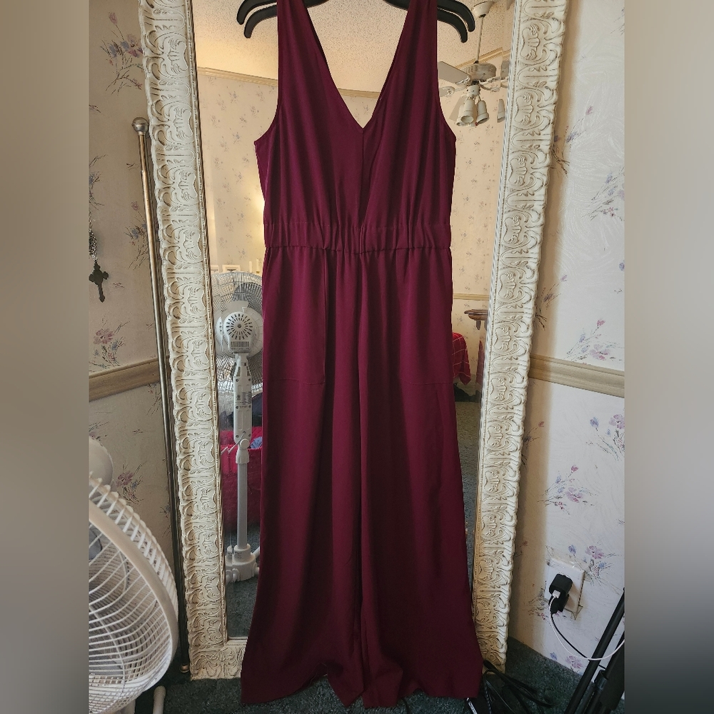 Wine Red Jumpsuit